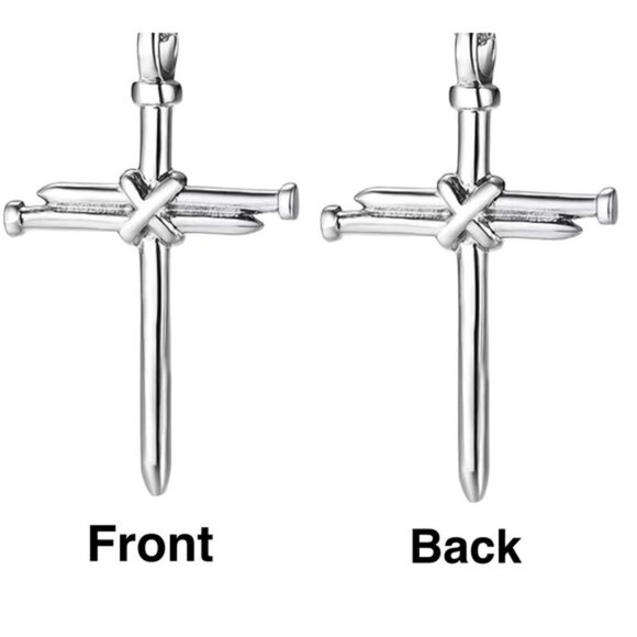 3 Nail Cross Keychain Religious Christian Key Ring Accessory Silver Unisex Gift - Picture 4 of 16